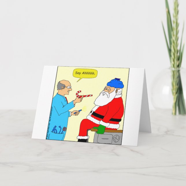 Cartes Pour Fêtes Annuelles x85 Père Noël disent ahhh Cartoon (Devant)