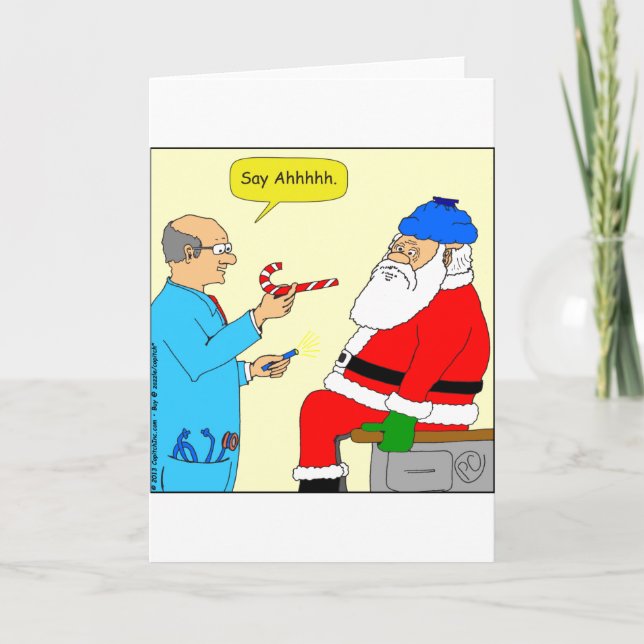 Cartes Pour Fêtes Annuelles x85 Père Noël disent ahhh Cartoon (Devant)