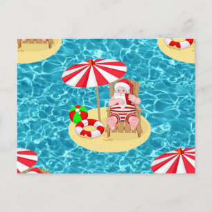Cartes Pour Fêtes Annuelles xmas beach santa claus