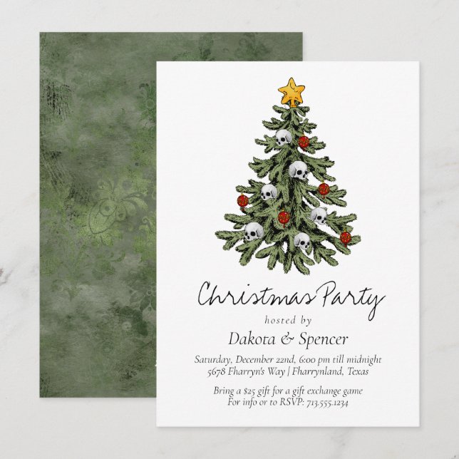 Cartes Pour Fêtes Annuelles XMAS déplaisant | Un Arbre De Noël Très Gothique (Devant / Derrière)