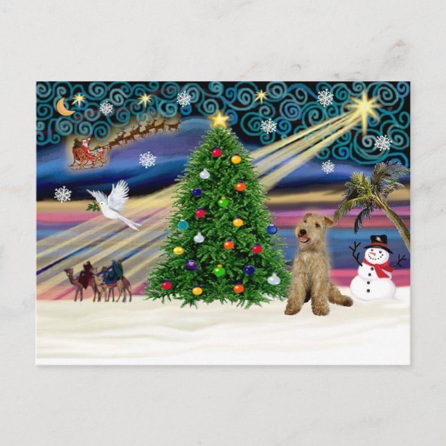 Cartes Pour Fêtes Annuelles Xmas Magic-Lakeland Terrier (Devant)