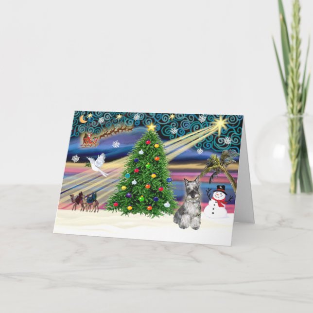 Cartes Pour Fêtes Annuelles Xmas Magic-Schnauzer-4-Viv (Devant)