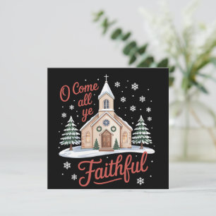 Cartes Pour Fêtes Annuelles Xmas Ô venez tous fidèles Religieux Noël chrétien