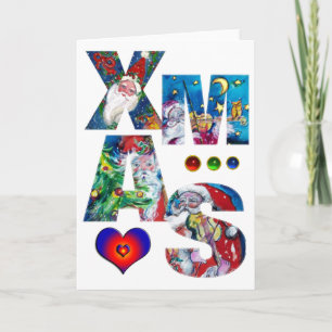CARTES POUR FÊTES ANNUELLES XMAS PARTY MUSICALE, PÈRE NOËL AVEC VIOLIN