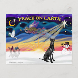 Cartes Pour Fêtes Annuelles XmasSunrise-Black Grand Danois