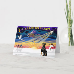 Cartes Pour Fêtes Annuelles XmasSunrise-Doberman 2 naturel
