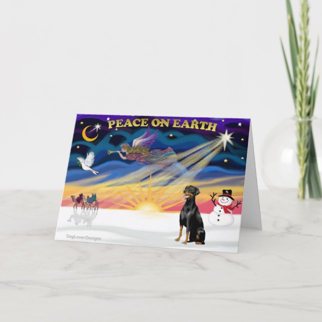 Cartes Pour Fêtes Annuelles XmasSunrise-Doberman 2 naturel (Devant)