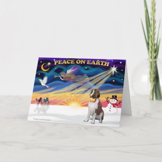 Cartes Pour Fêtes Annuelles XmasSunrise - Saint Bernard 1 (Devant)
