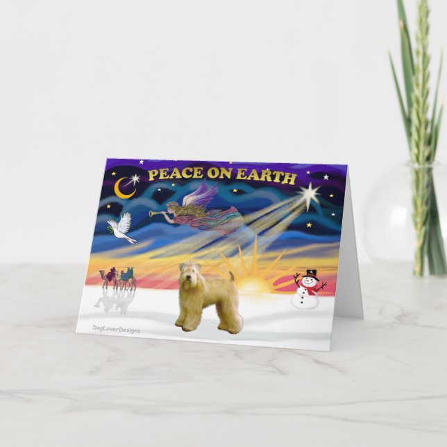 Cartes Pour Fêtes Annuelles XmasSunrise-WheatenTerrier2 (Devant)