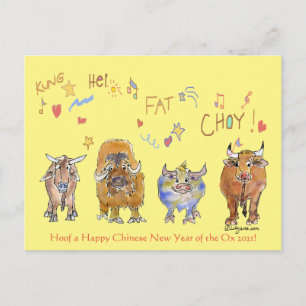 Cartes Pour Fêtes Annuelles Xos de caricature du Nouvel An chinois