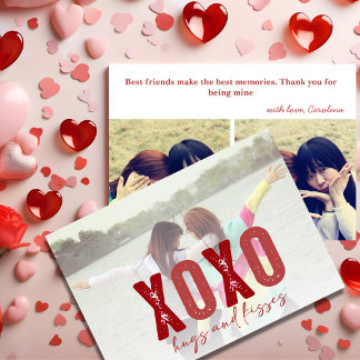 Cartes Pour Fêtes Annuelles XOXO Best Friends Photo with Custom Message