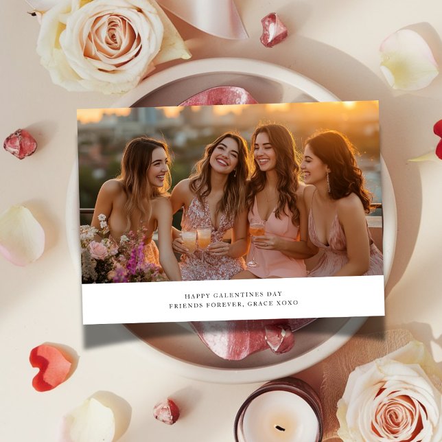 Cartes Pour Fêtes Annuelles Xoxo Bestie Friends Forever Galentines Day Photo (Créateur téléchargé)