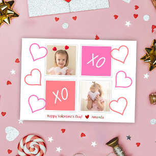 Cartes Pour Fêtes Annuelles XOXO Jote Kids Photo Heureuse Sainte-Valentin rose
