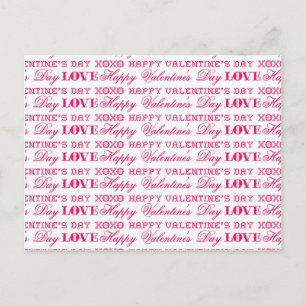 Cartes Pour Fêtes Annuelles XOXO Love Happy Valentine's Day Pink Red Gifts