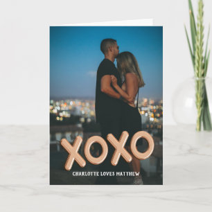 Cartes Pour Fêtes Annuelles XOXO Love Valentines personnalisées Jour 3D Gold