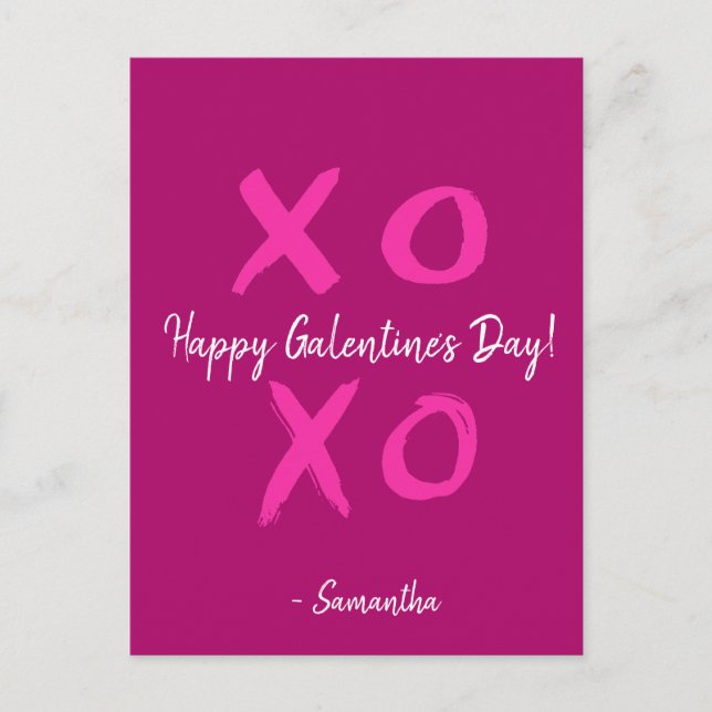 Cartes Pour Fêtes Annuelles Xoxo rose foncé Personnalisé Bonne Saint-Galentin (Devant)