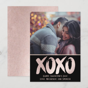 Cartes Pour Fêtes Annuelles XOXO rose pâle Brushstroke Valentines Day Photo