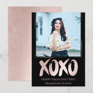 Cartes Pour Fêtes Annuelles XOXO rose pâle Brushstroke Valentines Day Photo