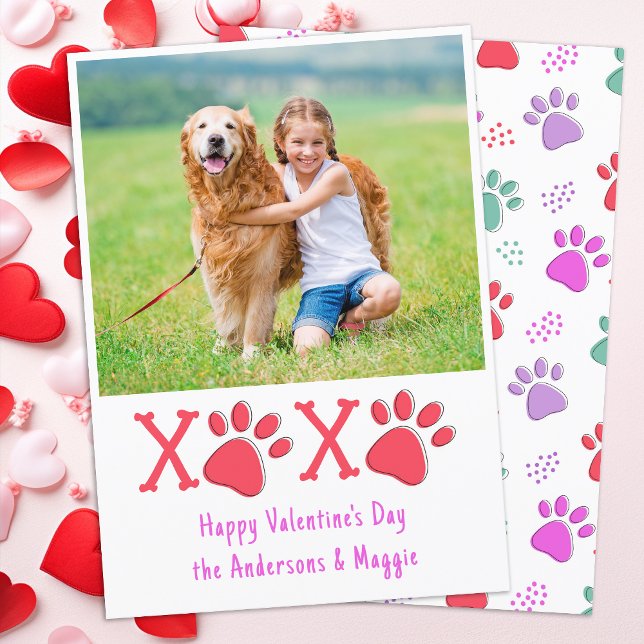 Cartes Pour Fêtes Annuelles XOXO Valentines Amoureux des chiens Jour Photo pou (Créateur téléchargé)
