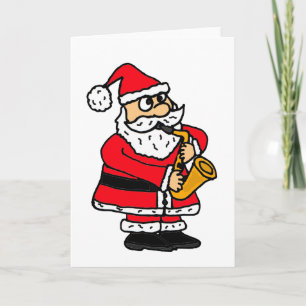 Cartes Pour Fêtes Annuelles XX le père noël drôle jouant le saxophone