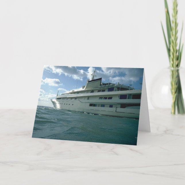 Cartes Pour Fêtes Annuelles Yacht de luxe (Devant)
