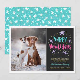 Cartes Pour Fêtes Annuelles Yappy Howlidays Chien Christmas Photo Black