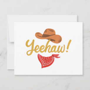 Cartes Pour Fêtes Annuelles Yeehaw Cowboy Cowgirl Western Country Rodeo