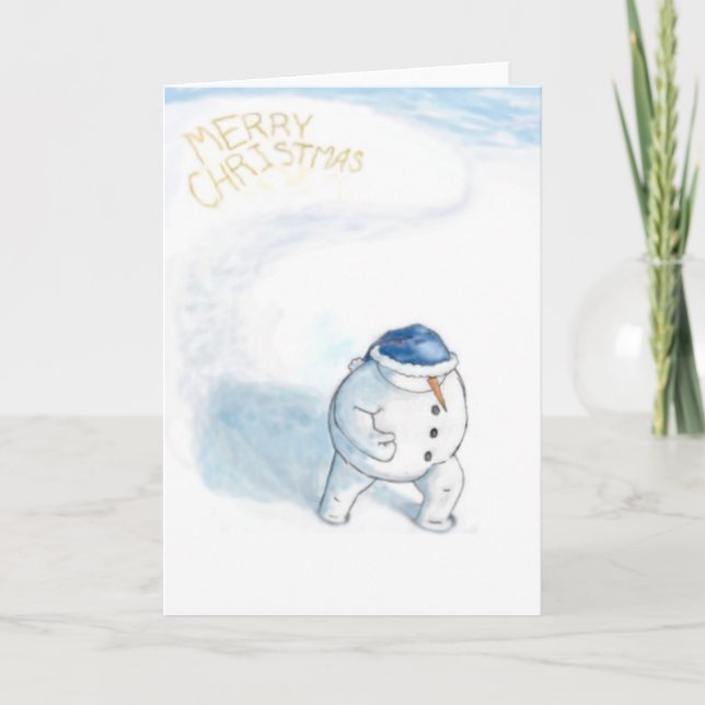 Cartes Pour Fêtes Annuelles Yellowsnow Snowman (Devant)