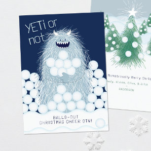 Cartes Pour Fêtes Annuelles Yeti ou pas, Noël à fond de train