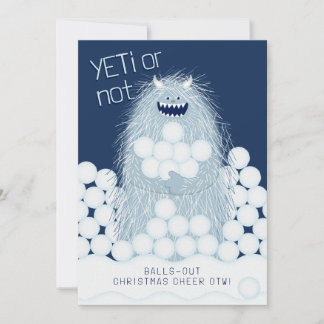 Cartes Pour Fêtes Annuelles Yeti ou pas, Noël à fond de train