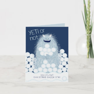 Cartes Pour Fêtes Annuelles Yeti ou pas, Noël à fond de train