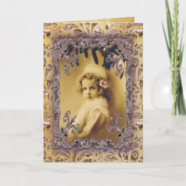 Cartes Pour Fêtes Annuelles Yeux d'un enfant victorien (Devant)