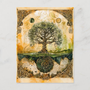 Cartes Pour Fêtes Annuelles Yggdrasil l'arbre de vie nordique