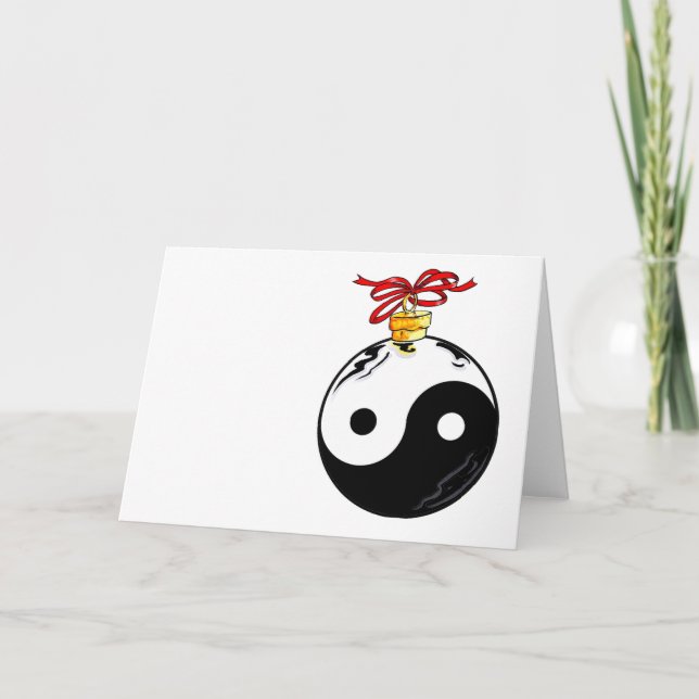 Cartes Pour Fêtes Annuelles Yin et boule de Noël de Yang (Devant)