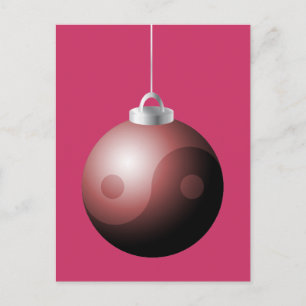 Cartes Pour Fêtes Annuelles Yin Yang Christmas Ball in Red