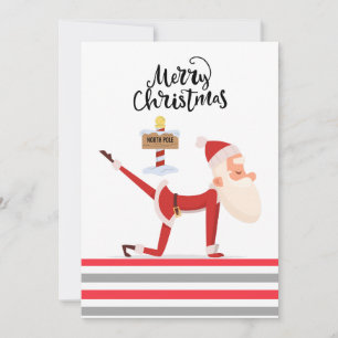 Cartes Pour Fêtes Annuelles Yoga Christmas Santa Claus posant Yoga Holiday