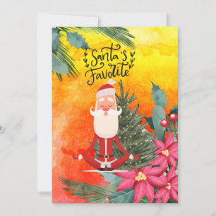 Cartes Pour Fêtes Annuelles Yoga Christmas Santa Claus posant Yoga Holiday