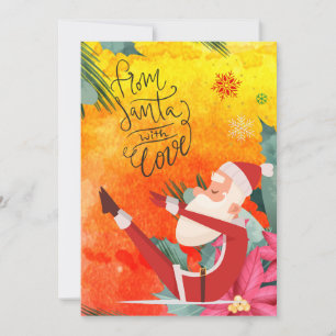 Cartes Pour Fêtes Annuelles Yoga Christmas Santa Claus posant Yoga Holiday