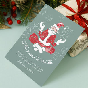 Cartes Pour Fêtes Annuelles Yoga Festif Père Noël Saison pour Respirer