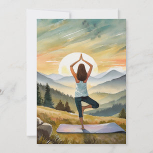 Cartes Pour Fêtes Annuelles Yoga Girl Avec Paix Et Relaxation