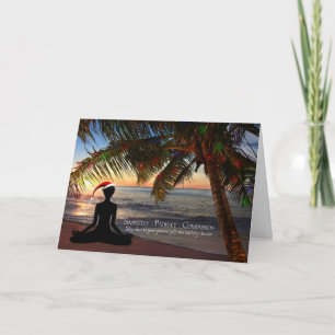 Cartes Pour Fêtes Annuelles Yoga Noël à thème sur la plage