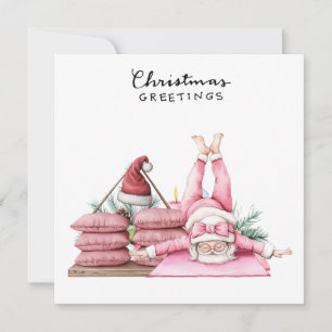 Cartes Pour Fêtes Annuelles Yoga Noël Père Noël Noël Poing Party