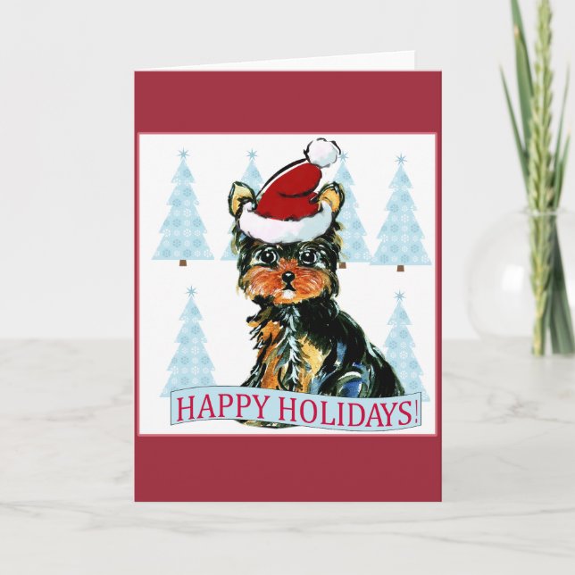 CARTES POUR FÊTES ANNUELLES YORKSHIRE TERRIER (Devant)