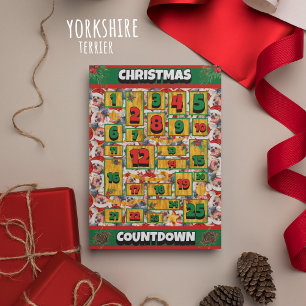 Cartes Pour Fêtes Annuelles Yorkshire Terrier Chien Countdown Noël Avent