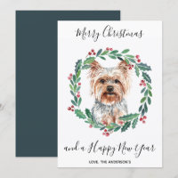 Yorkshire Terrier Chien élégant Joyeux Noël