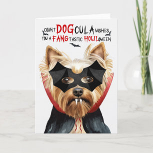 Cartes Pour Fêtes Annuelles Yorkshire Terrier Chien nombre DOGcula Halloween