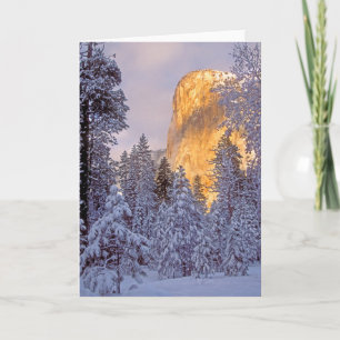 Cartes Pour Fêtes Annuelles Yosemite - EL Capitan allumé par lumière du sole