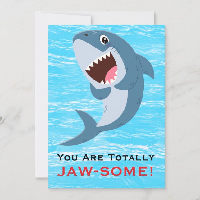 Cartes Pour Fêtes Annuelles You Are Totally JAW-SOME Funny Shark Valentine's  (Devant)