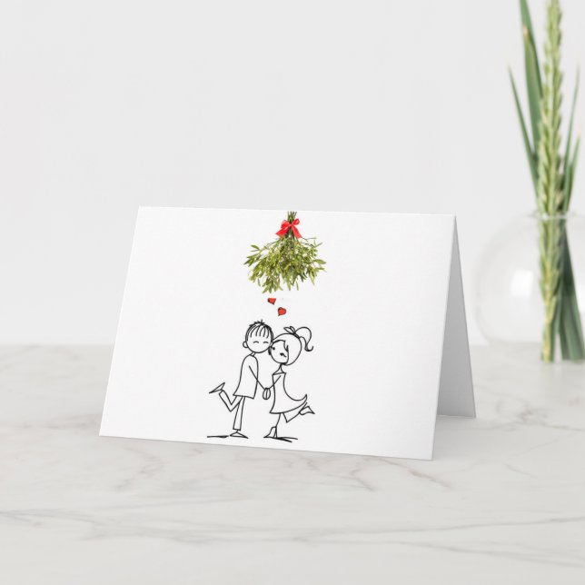 CARTES POUR FÊTES ANNUELLES *YOU & ME* MISTLETOE & SEE WHAT HAPPENS ! (Devant)