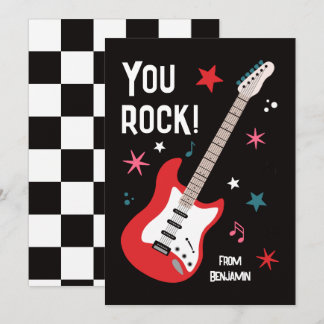 Cartes Pour Fêtes Annuelles You rock guitar classroom valentine's day card
